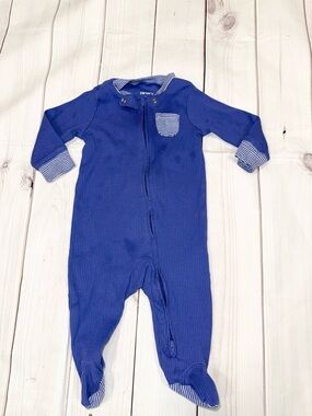 Baby Boy Blue Footie Pajamas - Size 6 Months